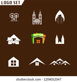 Home build vector set design element. Corporate branding identity design template. Real Estate design collection. Vector illustration