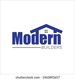 Home Builder Contractor And Real Estate Logo Designs Simple Modern