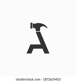 Letra A del constructor de casa vector de diseño de logotipo