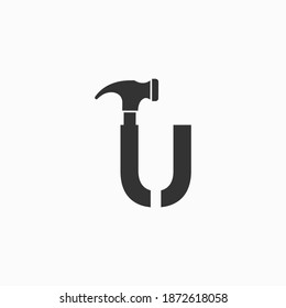 Vector de diseño de logotipo de la letra U del fabricante del hogar