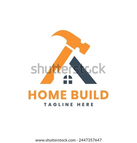 Home Builder Logo design Creative Home Hammer vector template