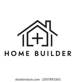 Ilustración del contorno del Vector del logotipo del constructor casero