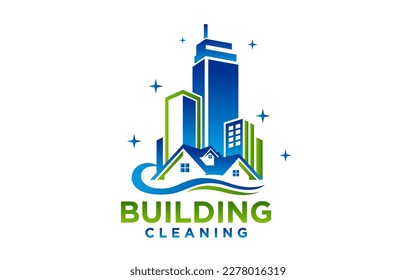 Home Building Cleaning Services Logo Design Template