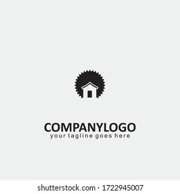 Home Building Cluster Icon Logo Flat