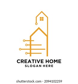 Home and building construction logo template vector, modern architect in line style