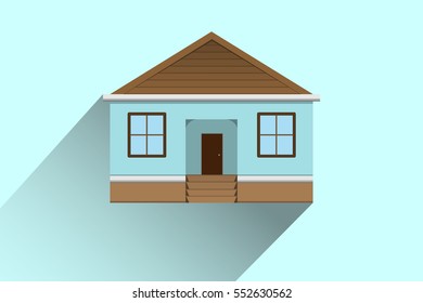home building design with shadow on the blue background