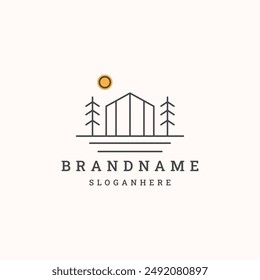 Home or building forest logo template vector illustration design