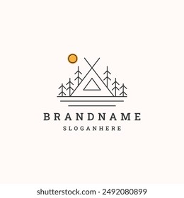 Home or building forest logo template vector illustration design