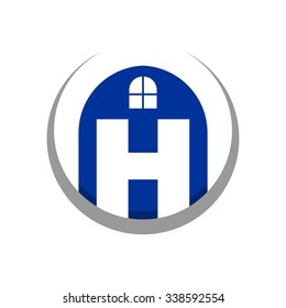 Home Building, H Initial Logo Template