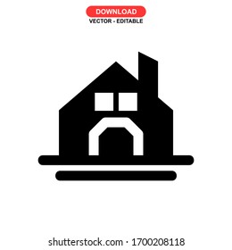 home building icon or logo isolated sign symbol vector illustration - high quality black style vector icons

