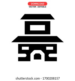 home building icon or logo isolated sign symbol vector illustration - high quality black style vector icons
