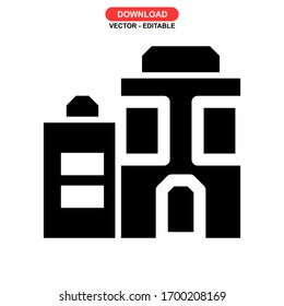 home building icon or logo isolated sign symbol vector illustration - high quality black style vector icons
