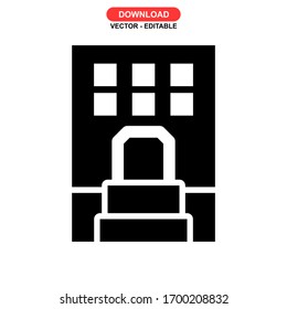 home building icon or logo isolated sign symbol vector illustration - high quality black style vector icons
