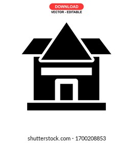 home building icon or logo isolated sign symbol vector illustration - high quality black style vector icons

