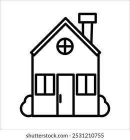 Vector de contorno de icono de construcción de viviendas