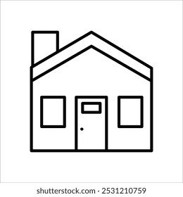 Vector de contorno de icono de construcción de viviendas