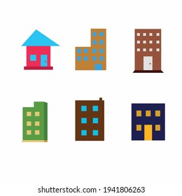 Home building icon set template