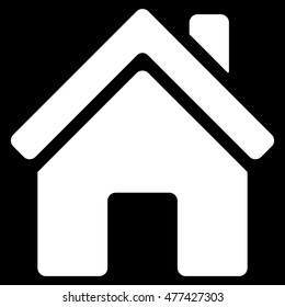 Home Building icon. Vector style is flat iconic symbol, white color, black background.