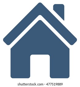 Home Building icon. Vector style is flat iconic symbol, blue color, white background.