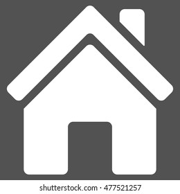 Home Building icon. Vector style is flat iconic symbol, white color, gray background.