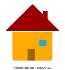 home building isolated on white background. Vector home illustration. Flat style home icon