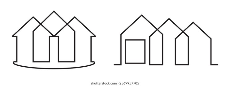 Home Building. Line Icon. For Mobile and Web house icon. Housing area. Home icon. Vector. Illustration