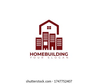Home Building Logo Design. Building Construction Real Estate Logo Template Vector Icon