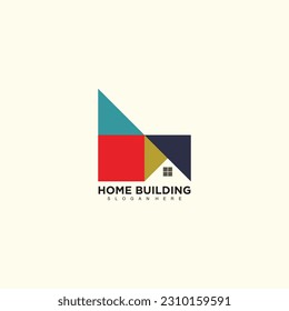 Home building logo design with full colour idea