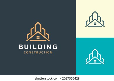 Haus- oder Gebäudelogo in moderner Form für das Immobiliengeschäft