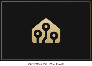Home Building Logo Modern Structure Gold	