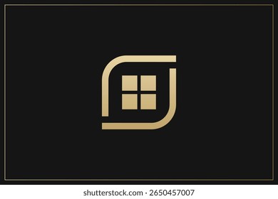 Casa Logotipo de construção Moderna estrutura de ouro	