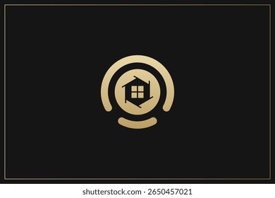 Home Building Logo Modern Structure Gold	