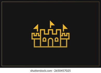Home Building Logo Modern Structure Gold	