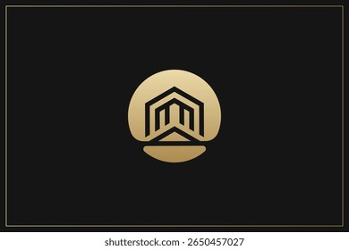 Home Building Logo Modern Structure Gold	