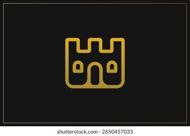 Casa Logotipo de construção Moderna estrutura de ouro	