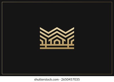 Home Building Logo Modern Structure Gold	
