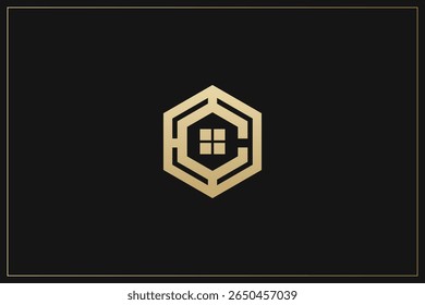 Home Building Logo Modern Structure Gold	