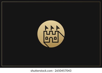 Home Building Logo Modern Structure Gold	
