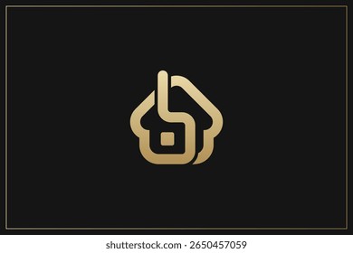 Casa Logotipo de construção Moderna estrutura de ouro	