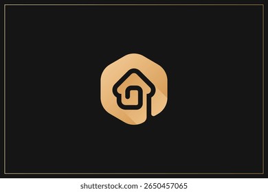 Home Building Logo Modern Structure Gold	