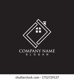 Logotipo y vector del símbolo del hogar y de la construcción