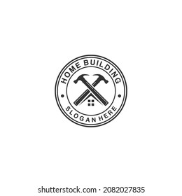 home building logo template, vector, icon in white background