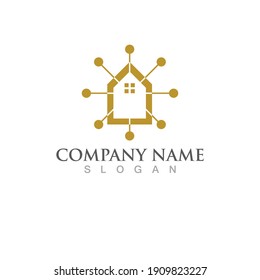 Vector del logotipo del hogar y del edificio