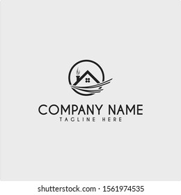 Home Building Logo Vector In Circle Shape