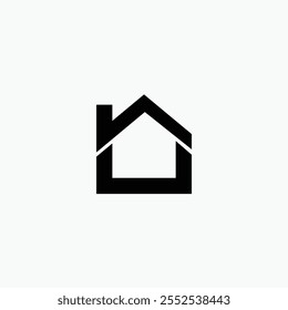 Vector del logotipo del edificio casero con el fondo blanco