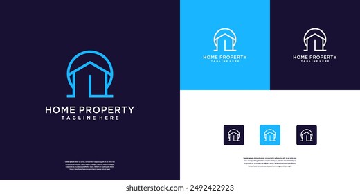 Home building, real estate agency abstract business logo design inspiration