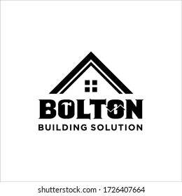 Home Building Remodeling Bold Logo Design Vector