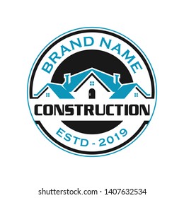 Home building stamp logo design