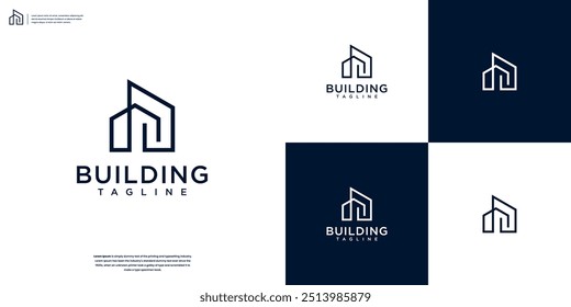 Casa edifício estrutura imobiliário, arquitetura, construção logotipo design vetor