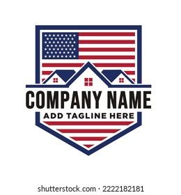 home or building with US flag